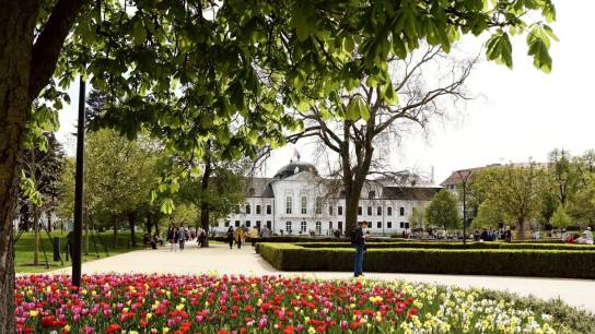 Bratislava, Grassalkovičov (prezidentský) palác, osvetlenie záhrady